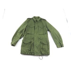 Military Man's Cotton Sateen Cold Weather Field Jacket, Sz S Long M51 1960s